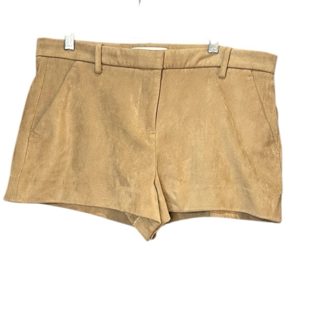 Abercrombie & Fitch Mid-Rise Vegan Suede Tan Camel Shorts size 28/6